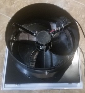Large 300mm sub-floor fan back view