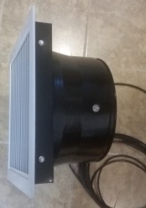 Large 300mm sub-floor fan side view