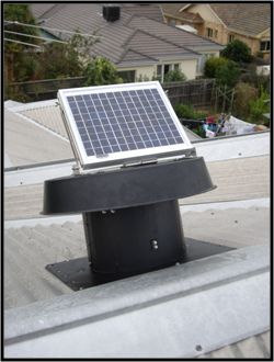 Solar whiz SW 900-RAF installed on a south-facing corrugated metal roof Solar whiz SW 900-RAF installed on a south-facing corrugated metal roof