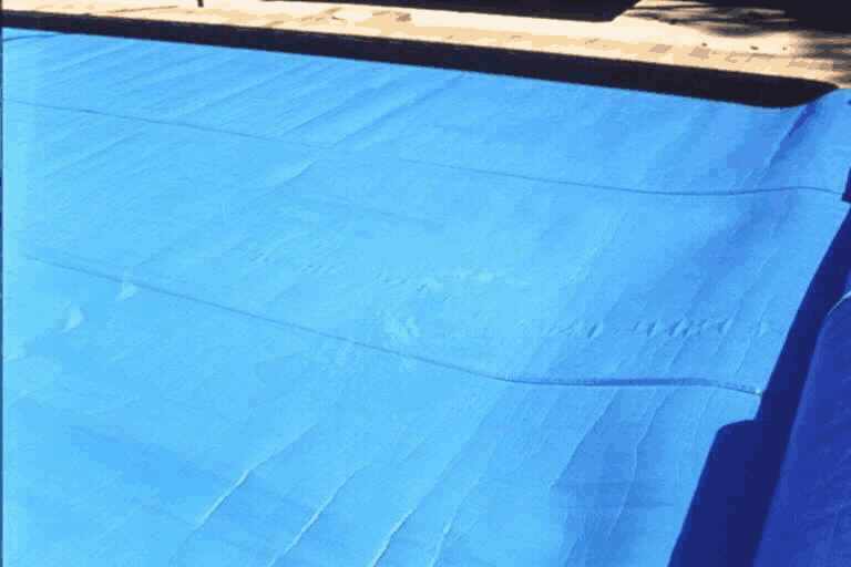 Two year old thermal pool blanket installation Two year old thermal pool blanket installation