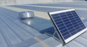 Solar ventilator with rechargeable battery night pack. Solar ventilator with rechargeable battery night pack.