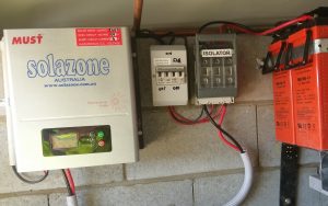 The remote power system for the lights and fan