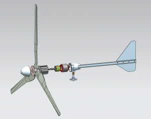 Exploded view of X2000L wind generator