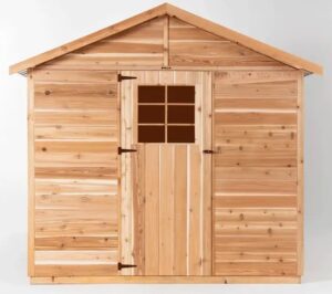 Solazone Cedar Toilet Shed front